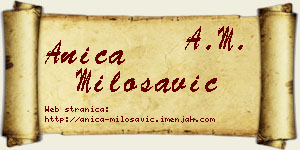 Anica Milosavić vizit kartica